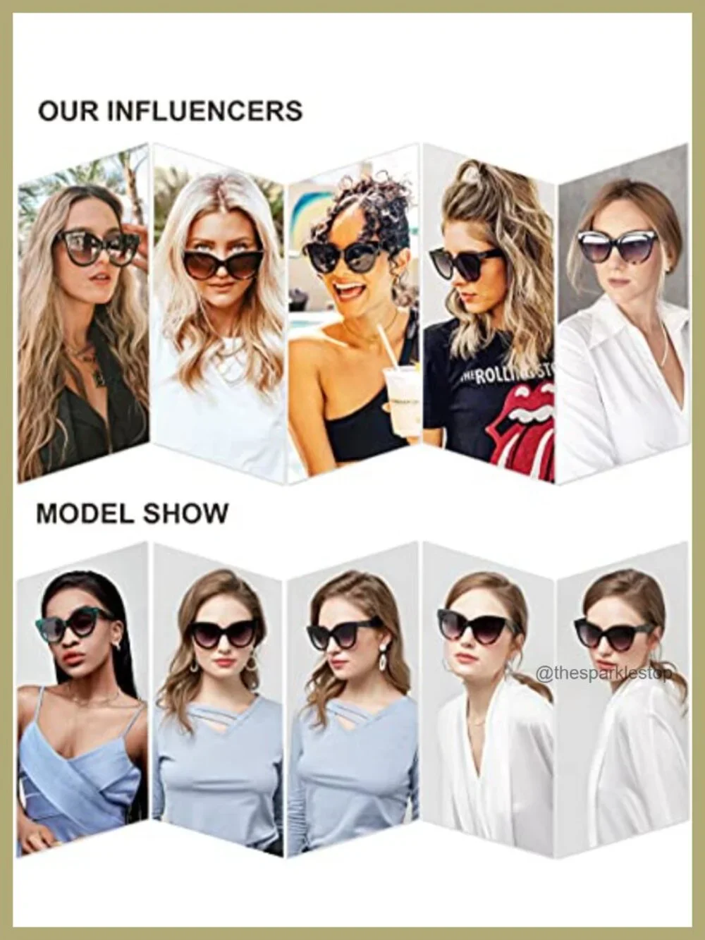 Oversized Cateye Sunglasses Women Retro Vintage UV400 Plastic Frame